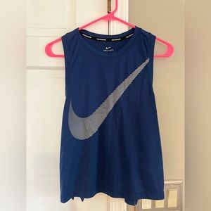 Womens Nike City Core Dry Racerback Navy Blue Dri-Fit Training Tank Shirt